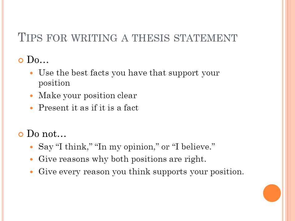 strategies for writing a thesis statement